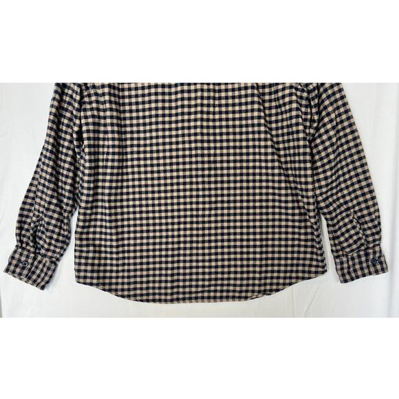 American Eagle Check Plaid Flannel Shirt Mens Large Navy Blue Gorpcore Grunge - Picture 7 of 13